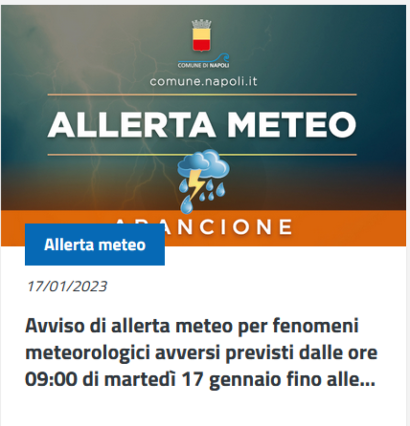 ALLERTA METEO – chiusura scuola per la giornata del 17/01/2023